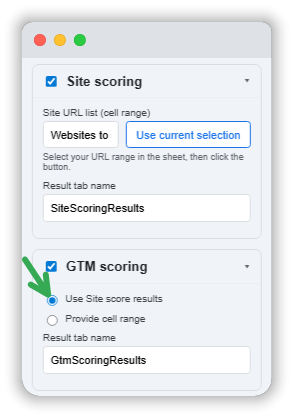 GTM Scoring Step when using GTM containers ids found in site scoring step